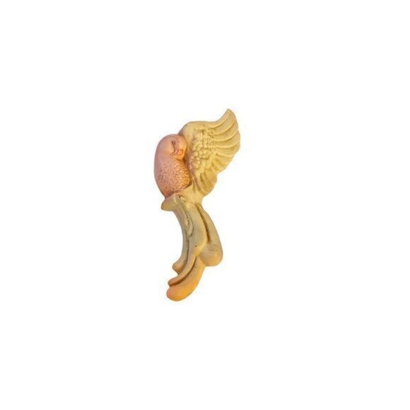 Vintage Chalkware Wall Pocket Bird Pink Small - Picture 1 of 3
